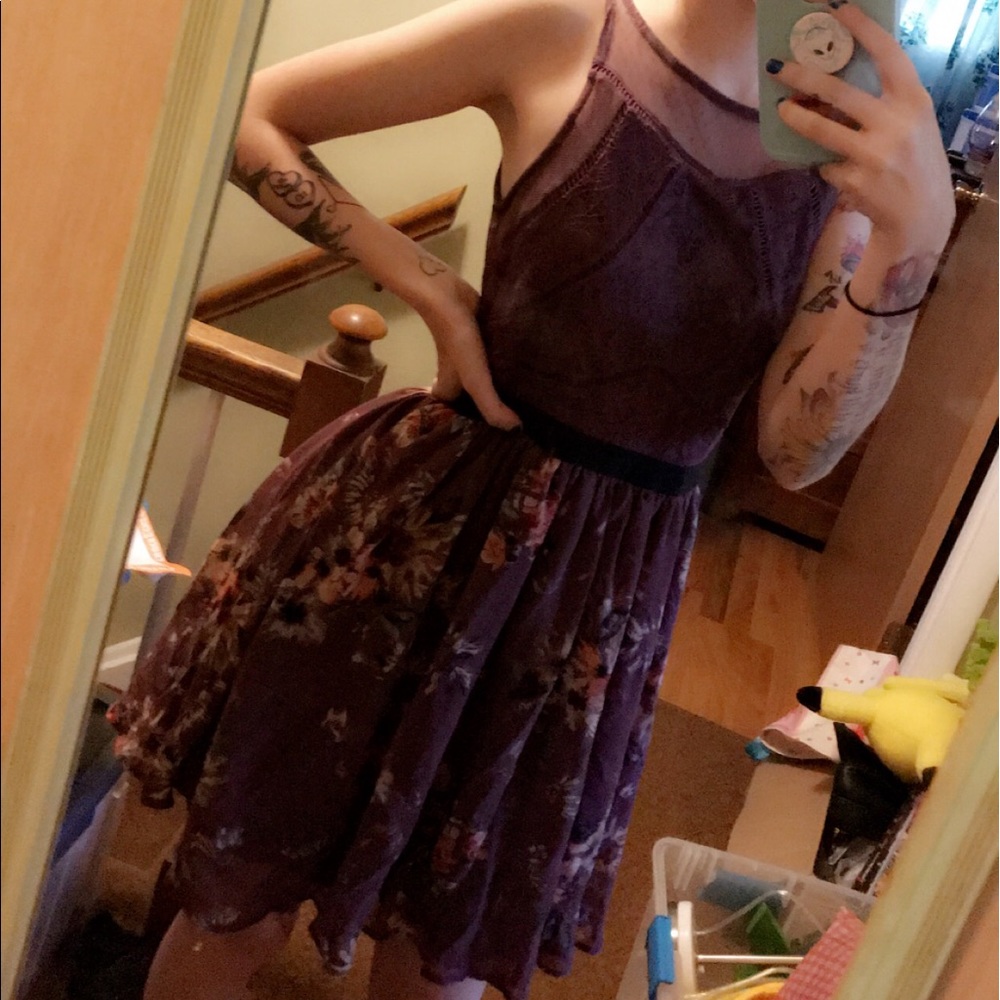 Floral Lacey purple dress